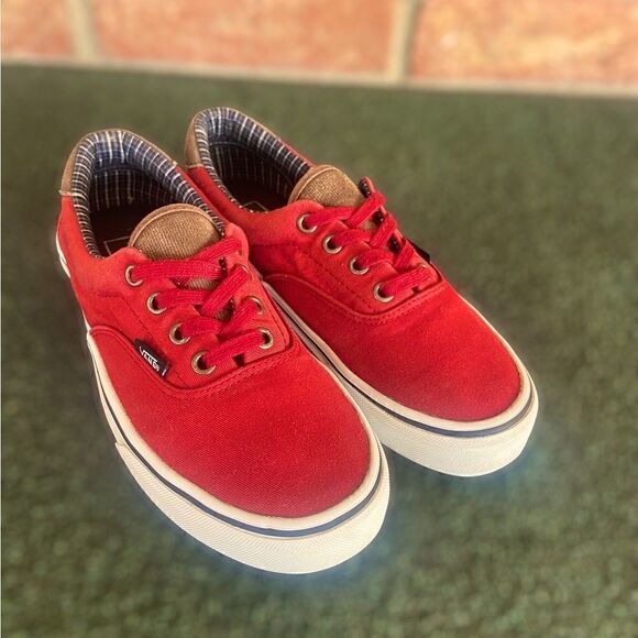 Vans ERA 59 (Cord&Plaid) Red Dahlia Skate Shoes - Picture 2 of 14